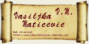 Vasiljka Matićević vizit kartica